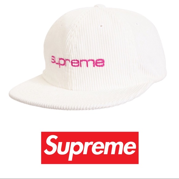 Supreme Other - SUPREME | NWT CORDUROY COMPACT 6-PANEL HAT WHITE
